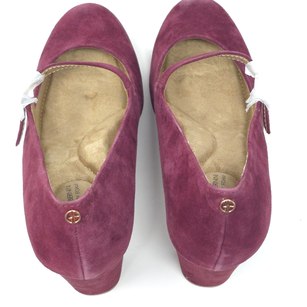 Giani Bernini Valerieel Wine Suede Mary Jane Pumps Size 8.5M - Picture 6 of 11